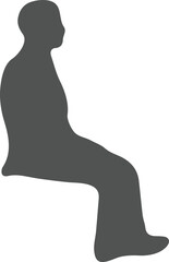 Silhouette of a Person Sitting with Straight Posture An Artistic Depiction of Contemplation and Rest Using Simple Shape
