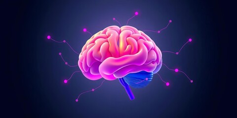 Abstract brain gradient icon showing neural pathways and cognitive processes,  connection,  data