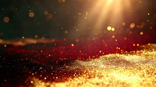 Abstract gold red particles