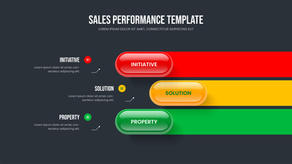 Marketing Planning Three Step Infographic Slide Design. Service Overview 3 Element Diagram Presentation Template. Company Visualization Frame Layout Vector Illustration.