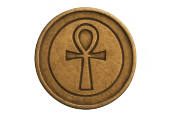 Ancient egyptian ankh symbol life bronze coin medallion