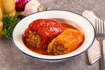 Stuffed bell pepper with meat