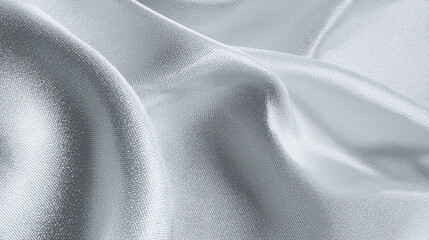 Soft blue satin fabric with elegant draping texture  
