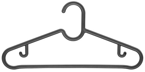Black plastic clothes hanger