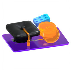 Creative 3D Graduation Cap with Coins and Brick Education Investment