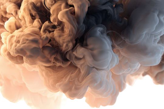 Abstract Rendered Cloud Formation With Textured Appearance in a Transparent Backdrop