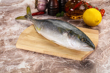 Raw Japanese Amberjack for cooking