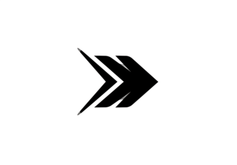 Abstract black arrow design symbolizing speed and direction on a minimalistic background
