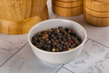 Pepper corn mix in the bowl