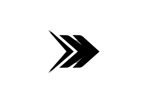 Abstract black arrow design symbolizing speed and direction on a minimalistic background
