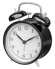 Black analog table alarm clock