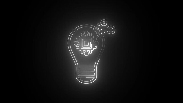 Glowing Neon Swarm Icon Isolated on Black Background. HD Video Motion Graphic Animation