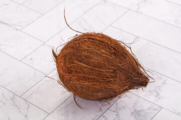 Tropical exotic brown haired coconut