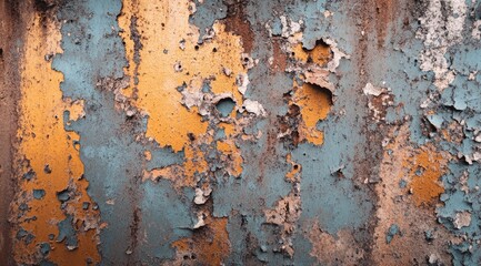 Fototapeta premium Weathered paint on rusted surface
