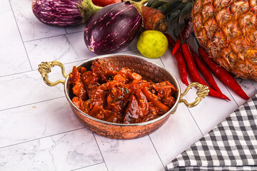 Asian cuisine - pork in chili sauce