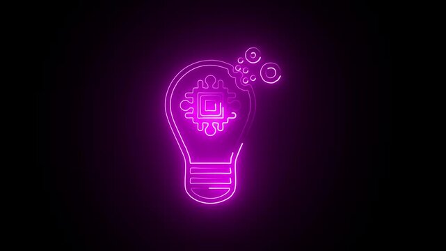 Glowing Neon Swarm Icon Isolated on Black Background. HD Video Motion Graphic Animation