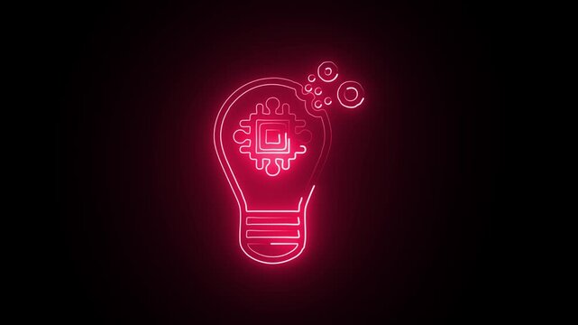 Glowing Neon Swarm Icon Isolated on Black Background. HD Video Motion Graphic Animation