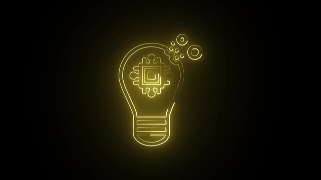 Glowing Neon Swarm Icon Isolated on Black Background. HD Video Motion Graphic Animation