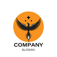Royal phoenix logo phoenix logo with stars, mythical creature design for elite branding