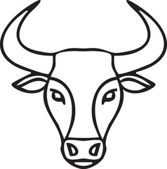 Bull head zodiac style bold outline