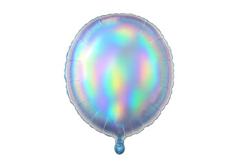 Holographic foil balloon celebrating party event on transparent background