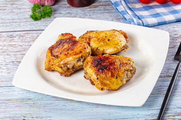 Roasted chicken thighs with spices