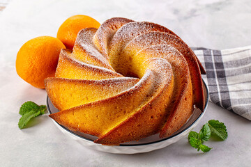 Italian traditional orange cake Chiambella