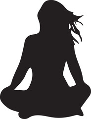 Silhouette Serenity A Meditative Moment of Inner Peace and Calm A Woman Engaged in Mindful Meditation