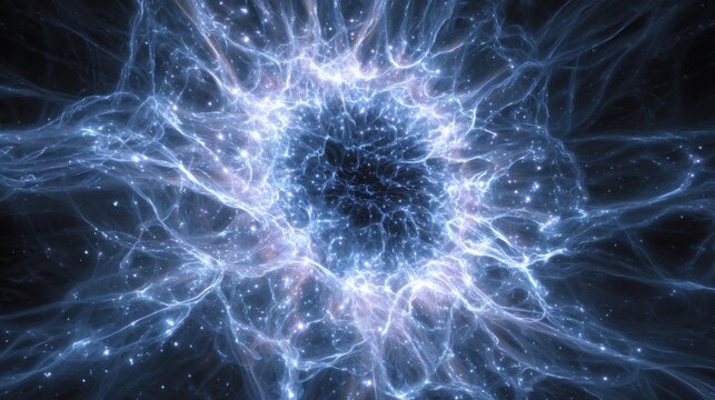 Fototapeta Cosmic energy surge outer space digital art abstract fractal viewpoint quantum concepts for seo impact