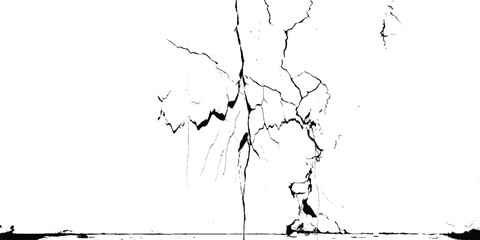 crack ground for abstract background on white background. White black grey wall, floor with cracks, texture background. 