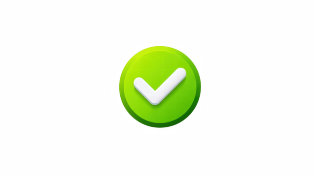 green check mark 3d illustration yes, mark, check, tick, ok, icon, green
