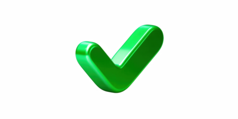 green check mark 3d illustration green, tick, check, icon, yes, mark, ok
