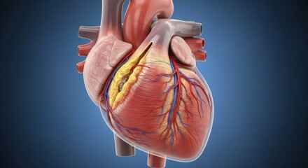 Detailed medical illustration of a cross-section of a human kidney showing internal structure and blood vessels