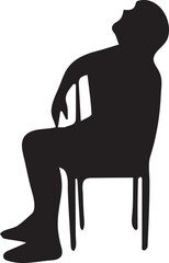 Silhouette of a Relaxed Person Sitting in a Chair With Feet Extended, Perhaps Resting or Meditating in a Monochromatic Setting