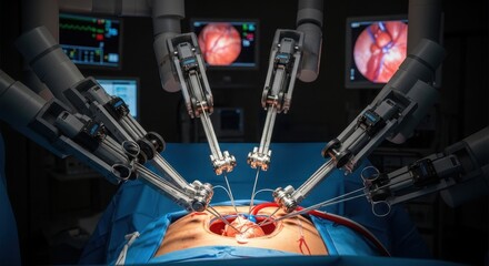 Advanced robotic surgery system performing minimally invasive operation with precision instruments