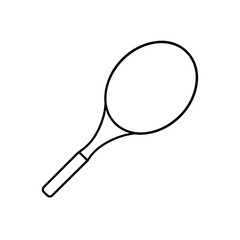Outline drawing of a racquet on transparent background
