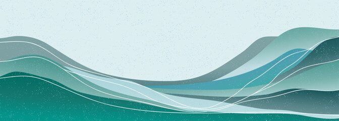 Mountain landscape with line art texture. Mountain background for wall art prints, poster Art Decoration, banner