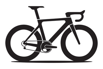Racing bike icon. Vector Black silhouettes. with white background © firoz