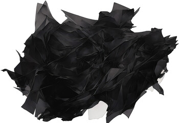 Abstract Geometric Composition of Black Polygonal Shapes on Transparent Background
