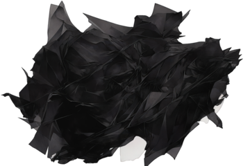 Abstract Geometric Composition of Black Polygonal Shapes on Transparent Background