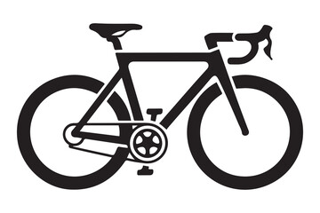 Racing bike icon. Vector Black silhouettes. with white background © firoz