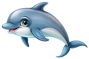 Obraz premium illcstration of cute Dolphin on white backgoud