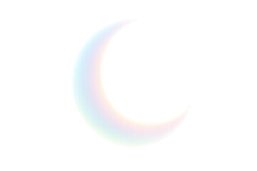 Obraz premium Iridescent crescent moon icon with transparent background