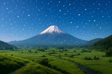 mount fuji in autumn