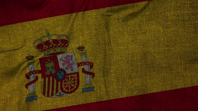 Spain flag animation seamless loop. 4k