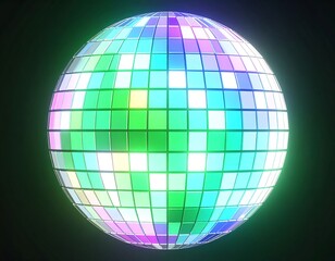 Vibrant multicolored disco ball