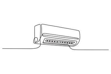 Continuous one line drawing of indoor Air Conditioner vector illustration. one line Icon drawing with white background