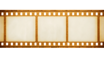 Film strip isolated on transparent background with three empty frames