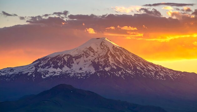 Mountain peak at sunset - Powered by Adobe