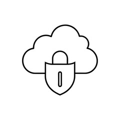 Cloud security shield outline